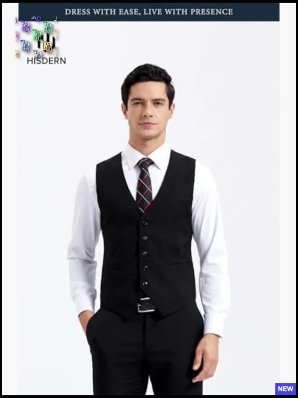 Slim Fit Leather Vest Classic Business Formal Wedding Prom Tuxedo Wear